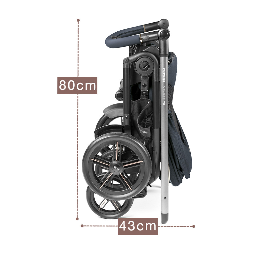 Коляска для новорожденных 2 в 1 Peg Perego Veloce TC Belvedere Blue Shine New