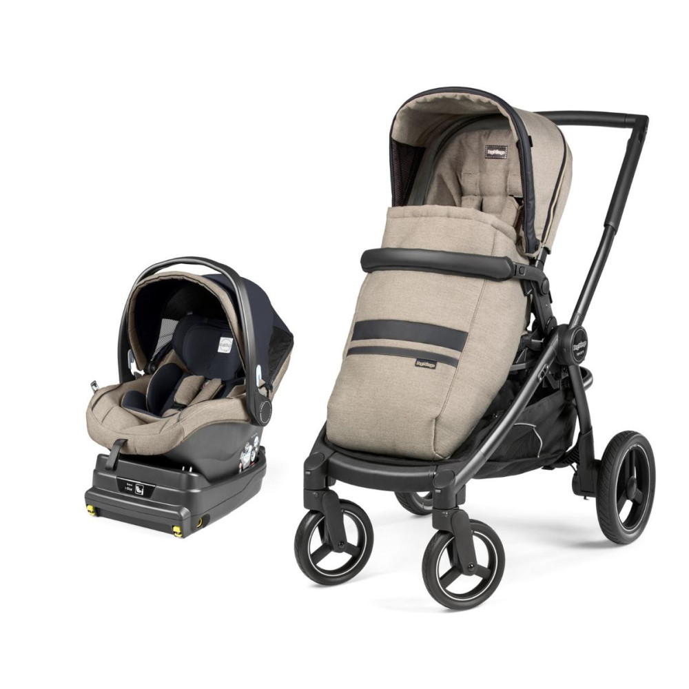 Коляска 3 в 1 Peg-Perego Team Elite i-Size Luxe Ecru