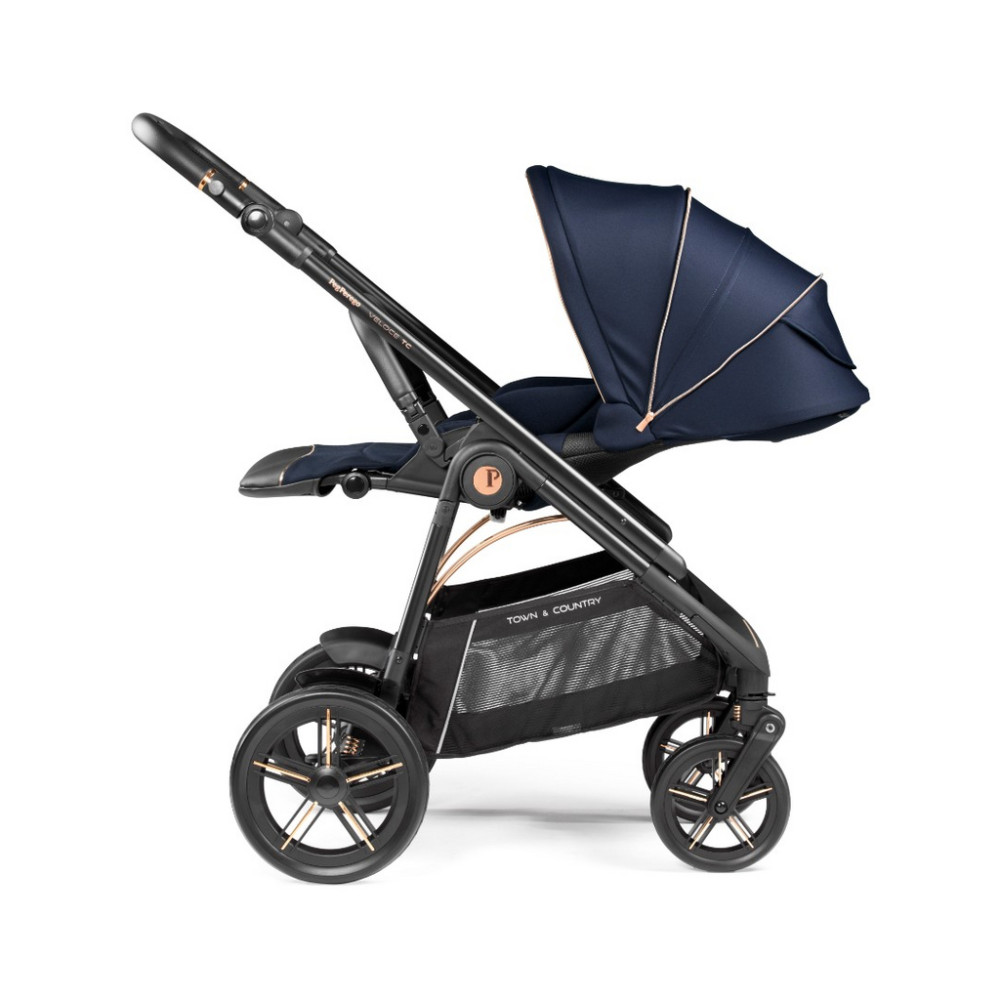 Коляска для новорожденных 3 в 1 Peg Perego Veloce TC Belvedere Lounge Blue Shine New
