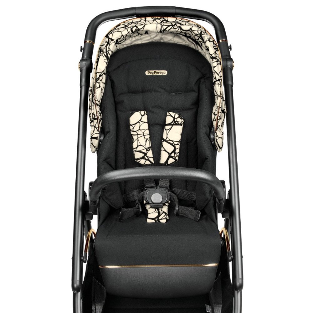 Коляска для новорожденных 3 в 1 Peg Perego Veloce Belvedere Lounge Graphic Gold