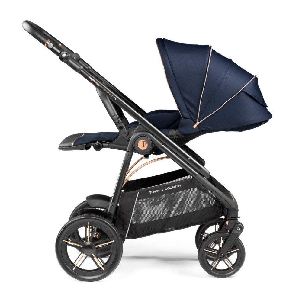 Коляска для новорожденных 3 в 1 Peg Perego Veloce TC Belvedere Lounge Blue Shine New