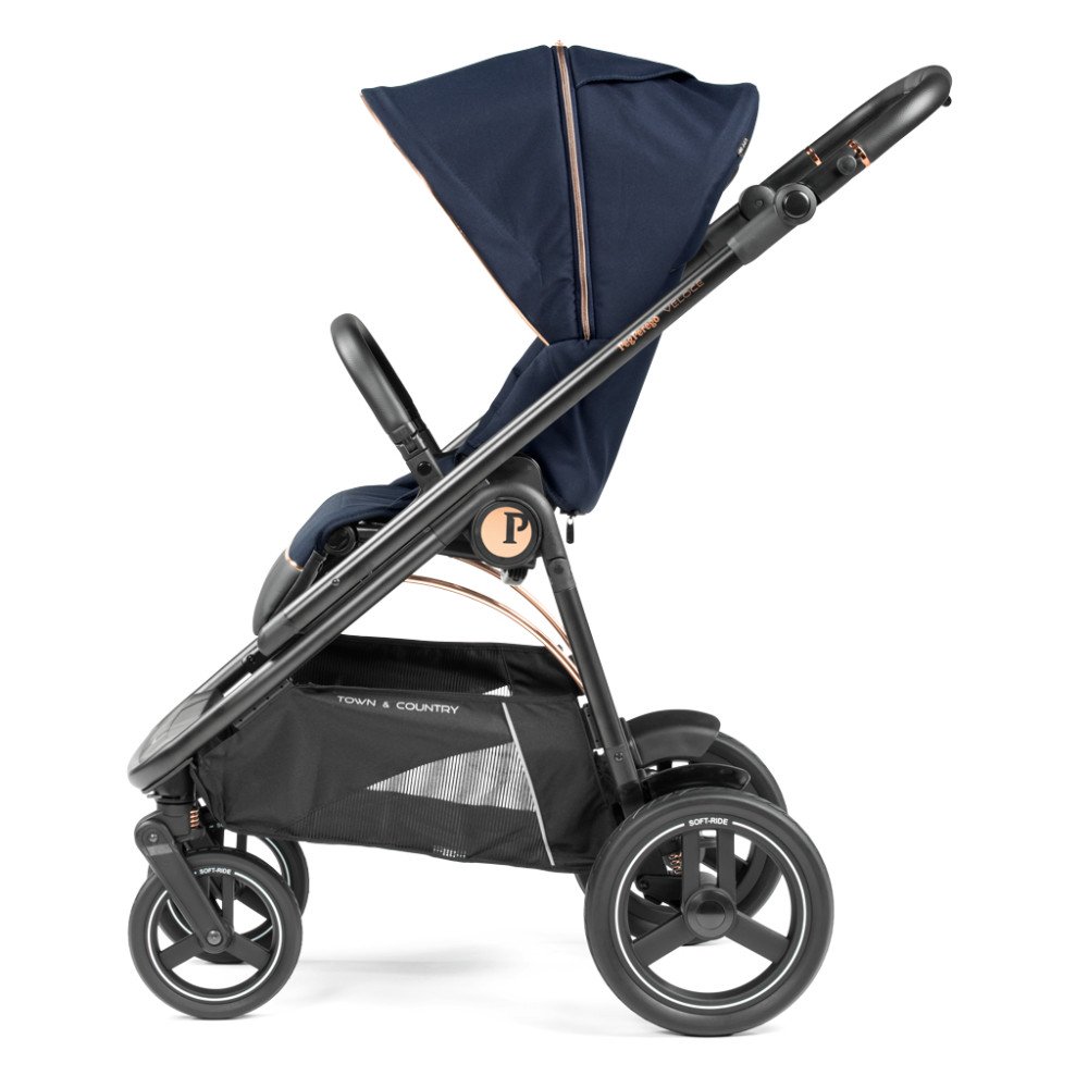 Коляска для новорожденных 3 в 1 Peg Perego Veloce TC Belvedere Lounge Blue Shine