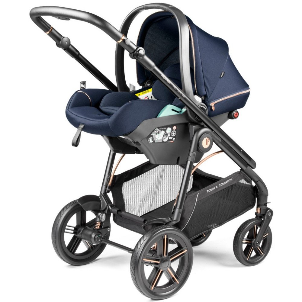 Коляска для новорожденных 3 в 1 Peg Perego Veloce TC Belvedere Lounge Blue Shine New