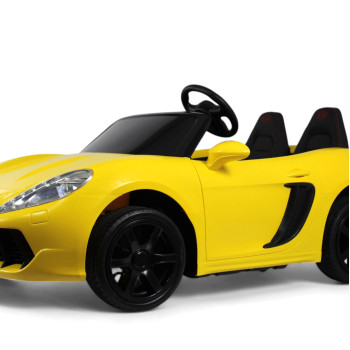 Детский электромобиль Porsche Cayman T911TT NEW желтый, максимальная нагрузка 100 кг