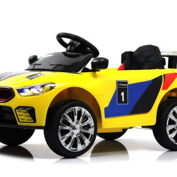 Электромобиль BMW F444FF желтый, маленьких габаритов