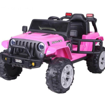 Детский электромобиль Jeep Wrangler T222TT 4WD розовый