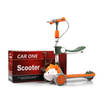 Детский самокат HB-T-66 оранжевый (лиса)