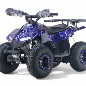 Детский квадроцикл LEON 49CC синий спайдер, скорость 20 км/ч, бензиновый