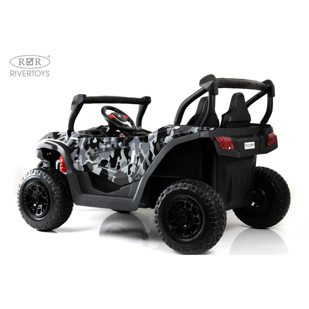 Детский электромобиль P333PP (Buggy) серый камуфляж