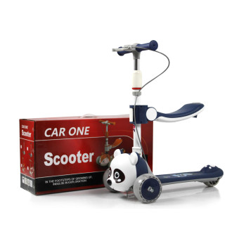 Детский самокат HB-T-66 синий (панда)