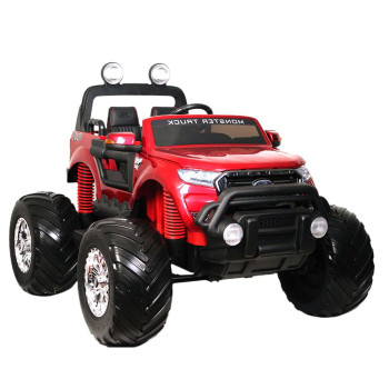 Детский электромобиль Ford Monster Truck(DK-MT550) вишневый глянец, полноприводный, с пультом