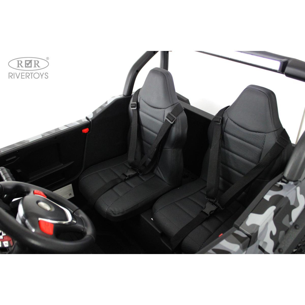 Детский электромобиль P333PP (Buggy) серый камуфляж