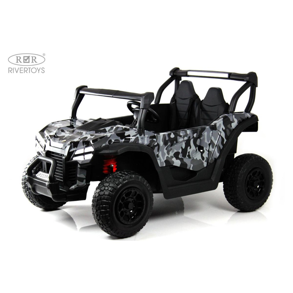 Детский электромобиль P333PP (Buggy) серый камуфляж