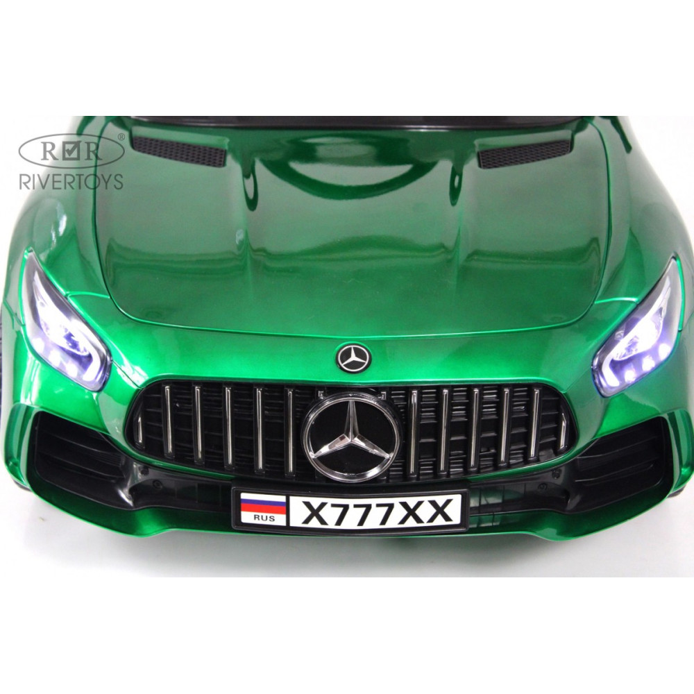 Детский электромобиль Мерседес-Бенц AMG GT X777XX зеленый глянец