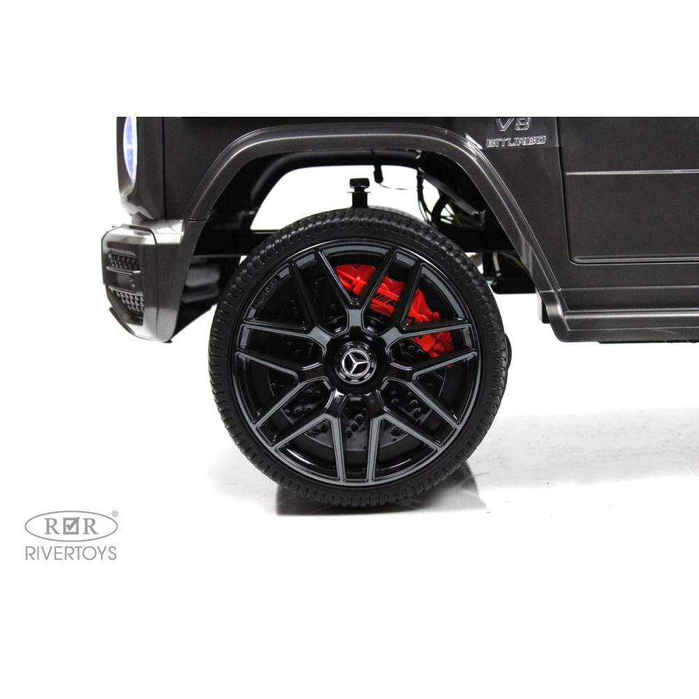 Детский Гелендваген Mercedes-Benz G63 (O111OO) серый глянец, полноприводный