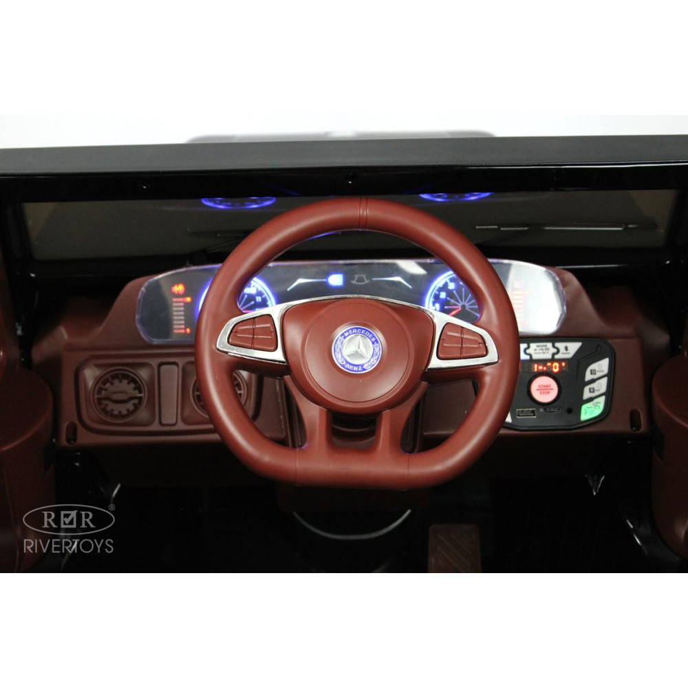 Детская машина Гелик Mercedes-Benz G65 (E111EE) полноприводная, черный глянец