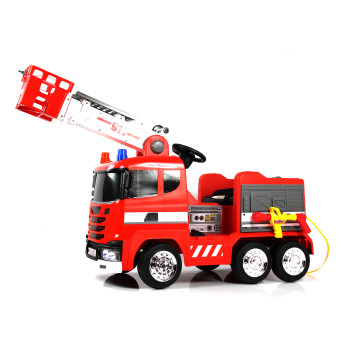 Детский электромобиль пожарная машина G001GG красный, полный привод