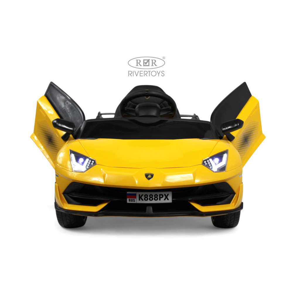 Электромобиль Lamborghini Aventador K888PX желтый, с пультом