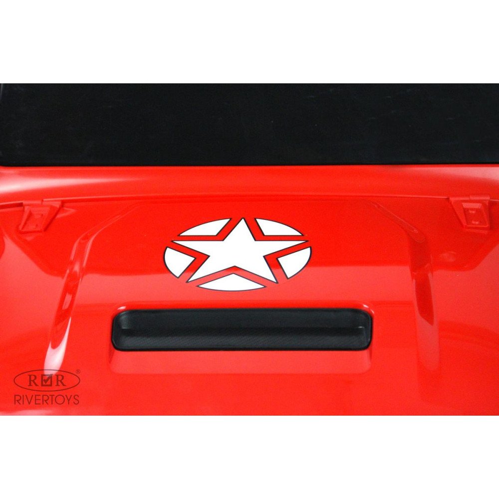 Детский электромобиль Jeep Wrangler T444TT 4WD красный