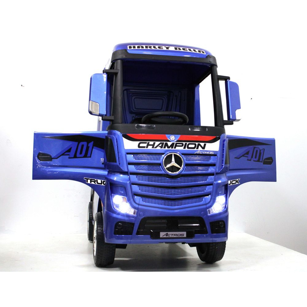 Детский электромобиль фура Mercedes-Benz Actros HL358 синий глянец