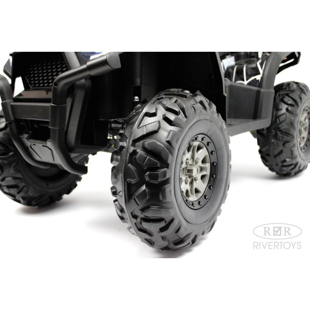 Детский электроквадроцикл H999HH черный Spider (RiverToys), полноприводный, с пультом