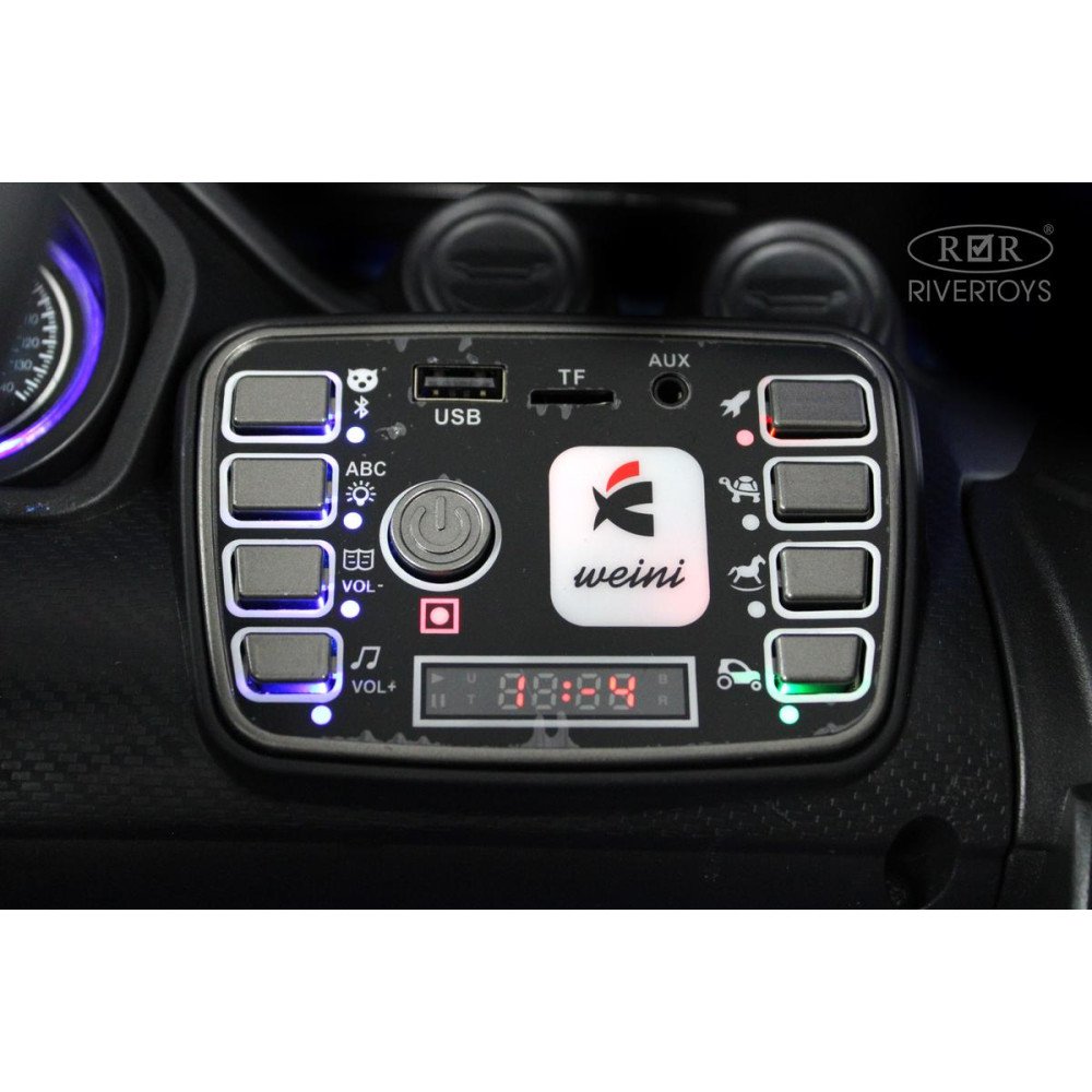 Электромобиль джип Toyota Prado М444БХ черный глянец