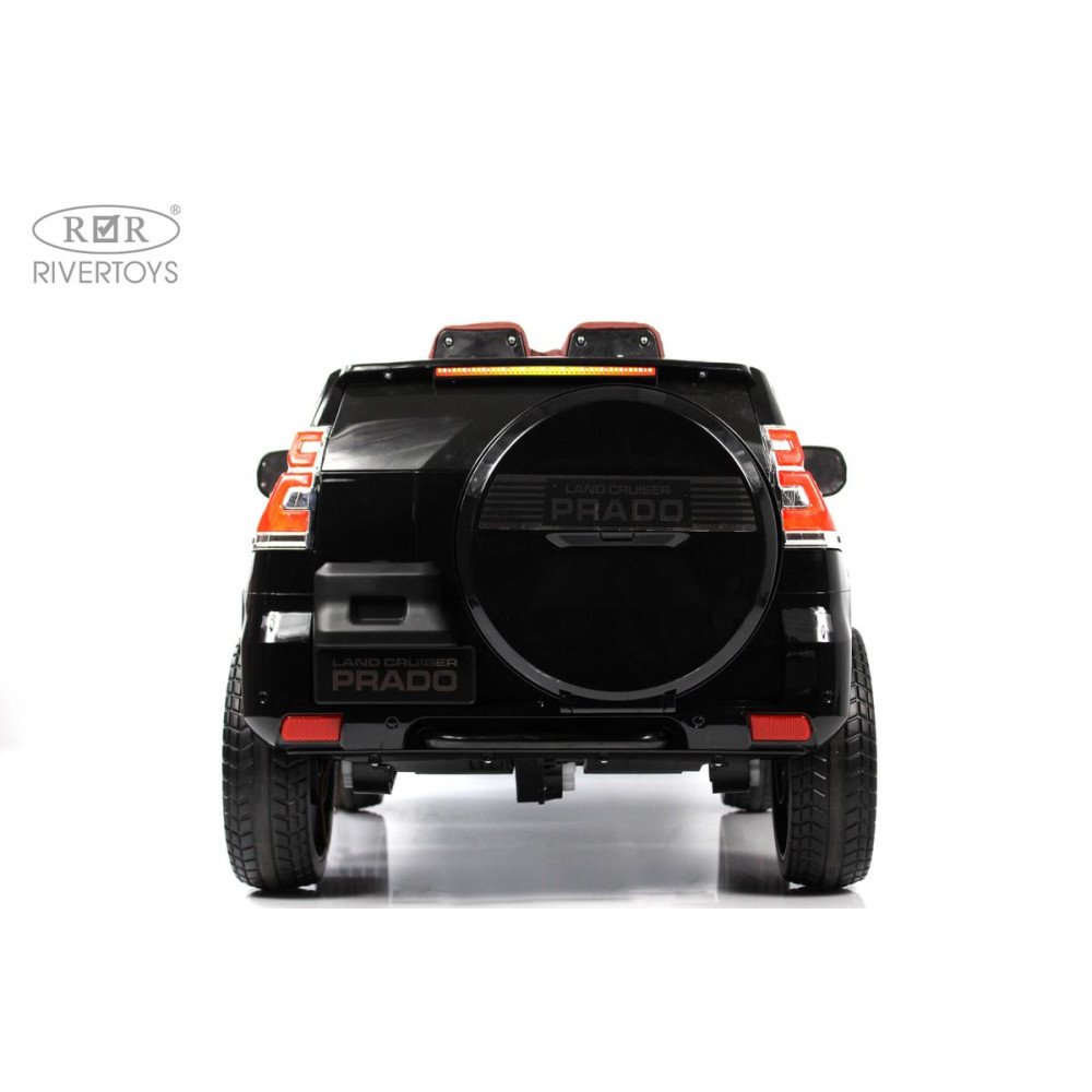 Электромобиль джип Toyota Prado М444БХ черный глянец