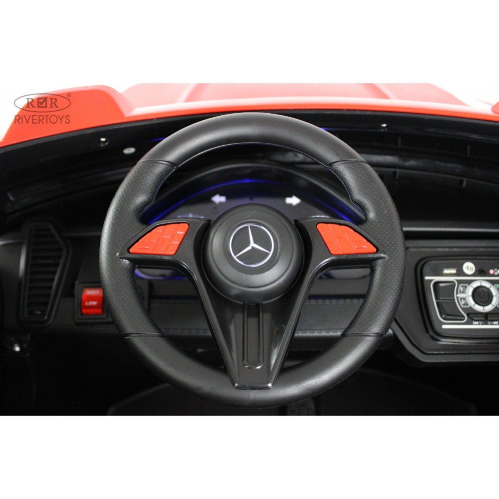 Электромобиль Mercedes М007БХ красный, скорость 12 км/ч
