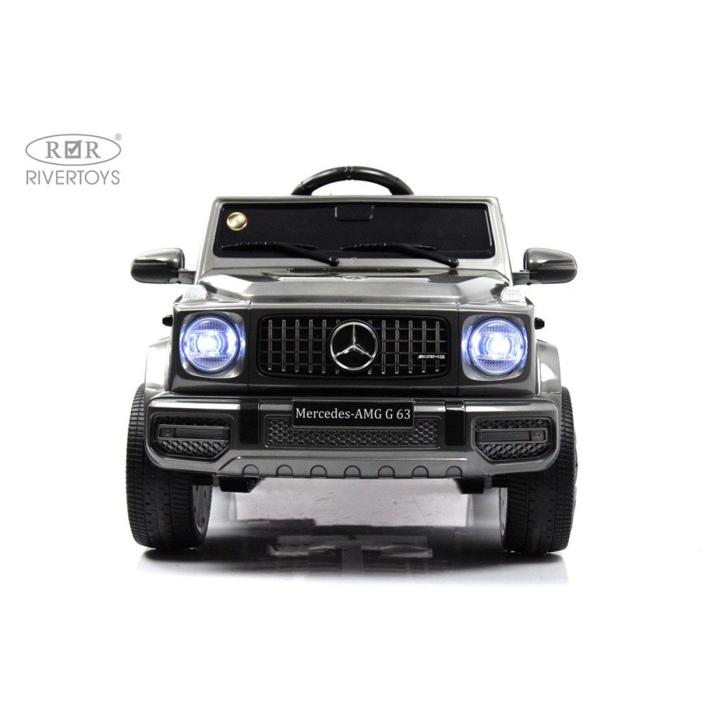 Детский Гелендваген Mercedes-Benz G63 (O111OO) серый глянец, полноприводный