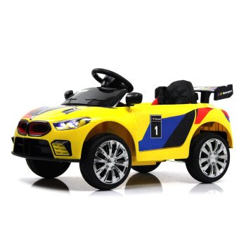 Электромобиль BMW F444FF желтый, маленьких габаритов