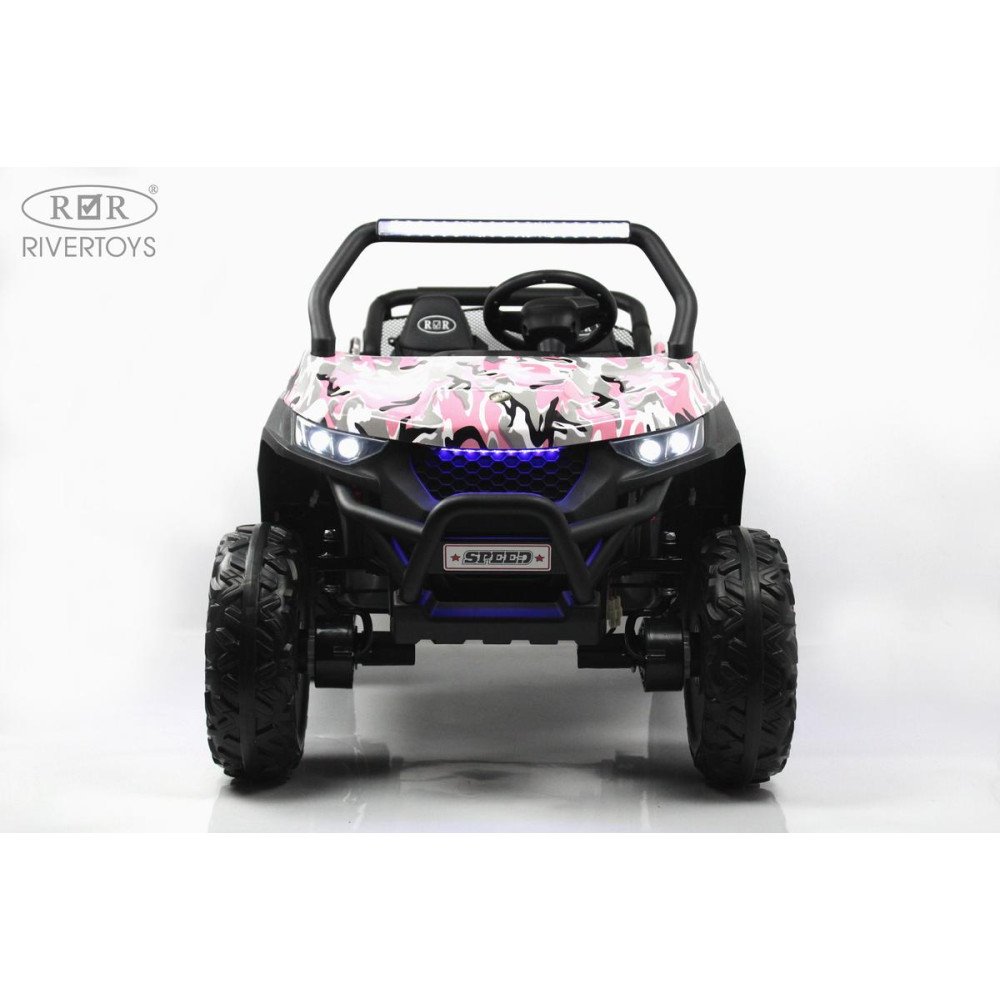 Детский электромобиль T777TT 4WD розовый камуфляж