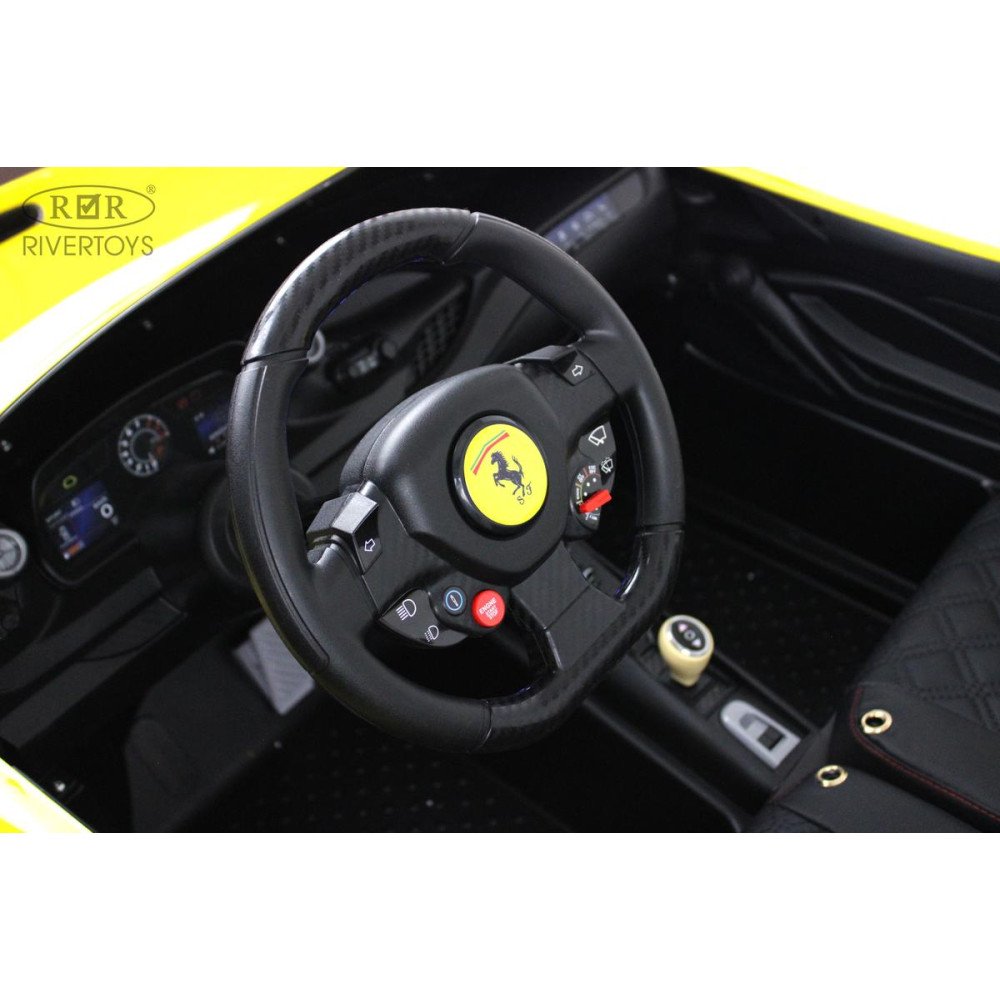 Детский электромобиль Ferrari F111FF желтый глянец