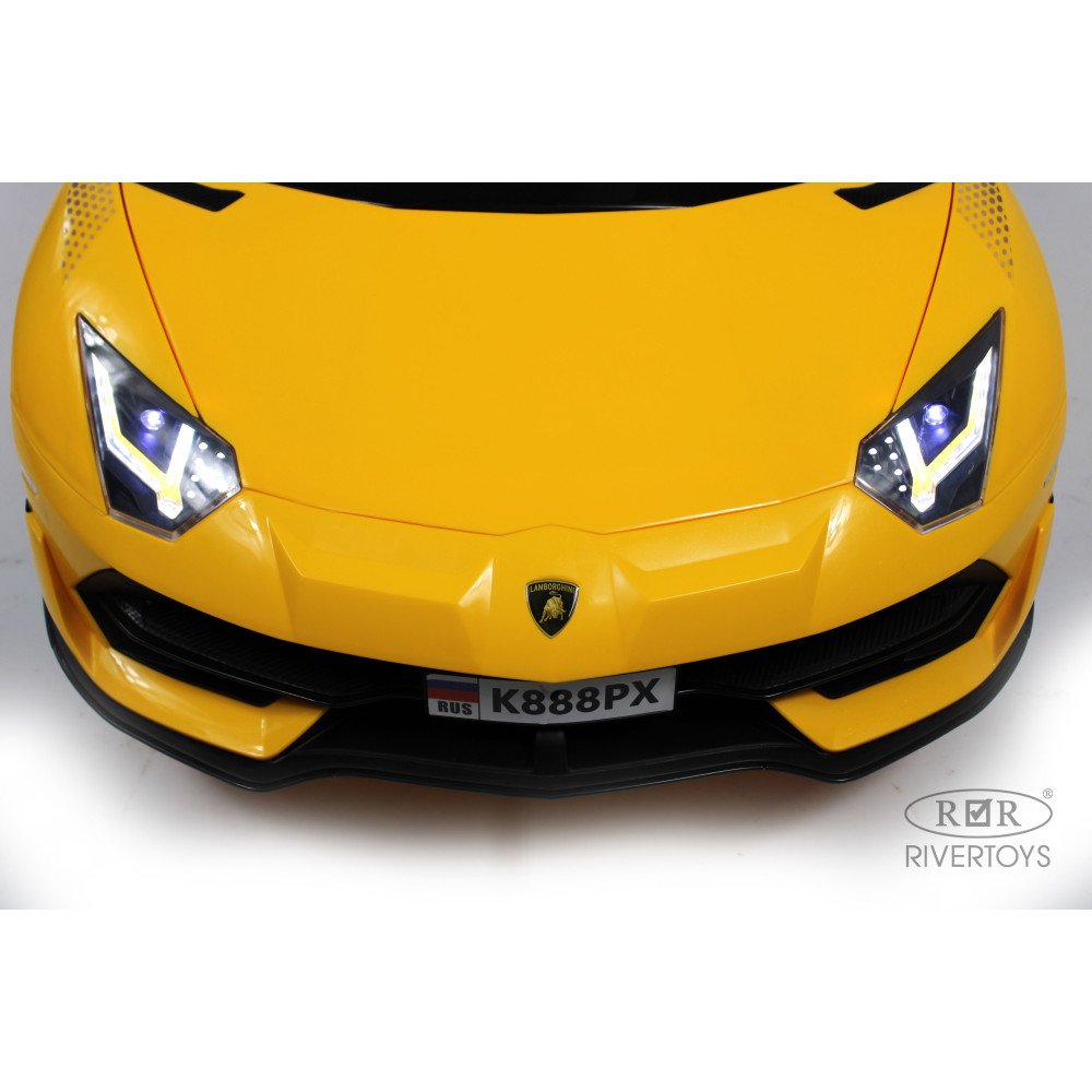 Электромобиль Lamborghini Aventador K888PX желтый, с пультом