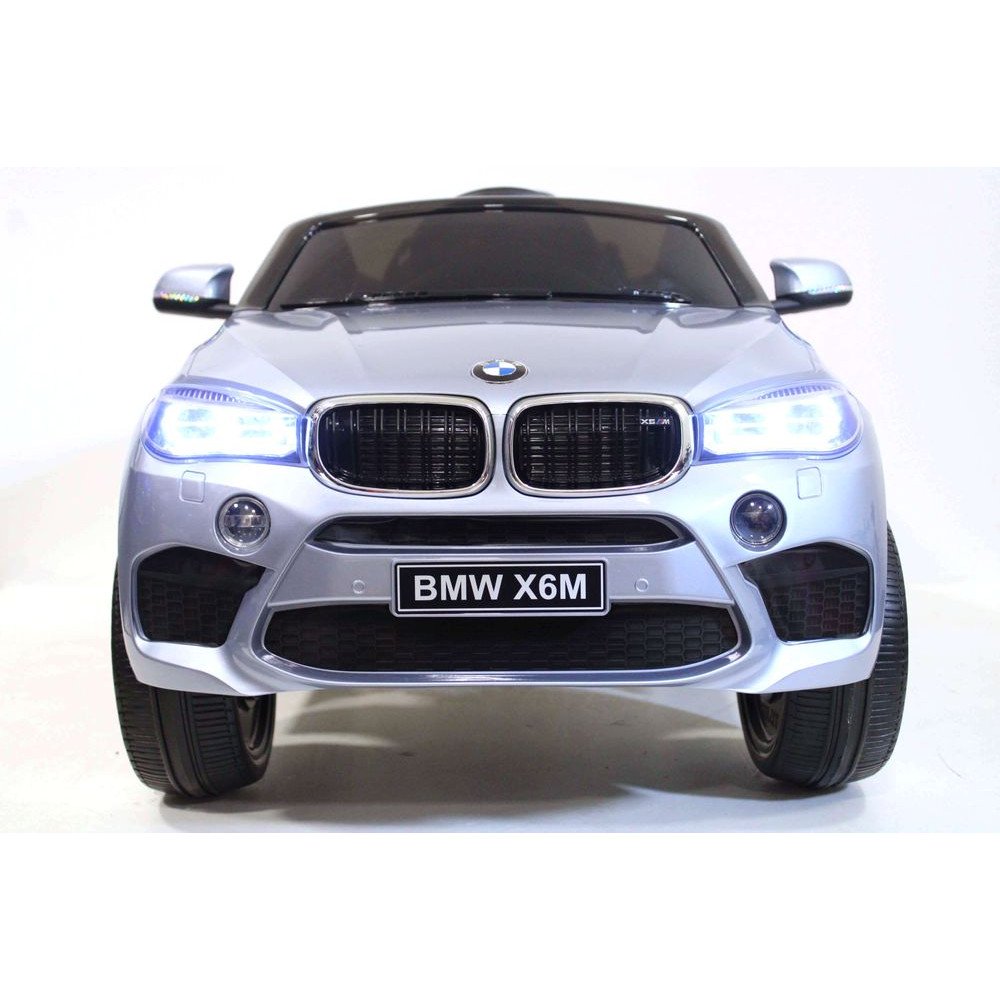 Детский электромобиль BMW X6M (JJ2199) серебристый глянец, с пультом