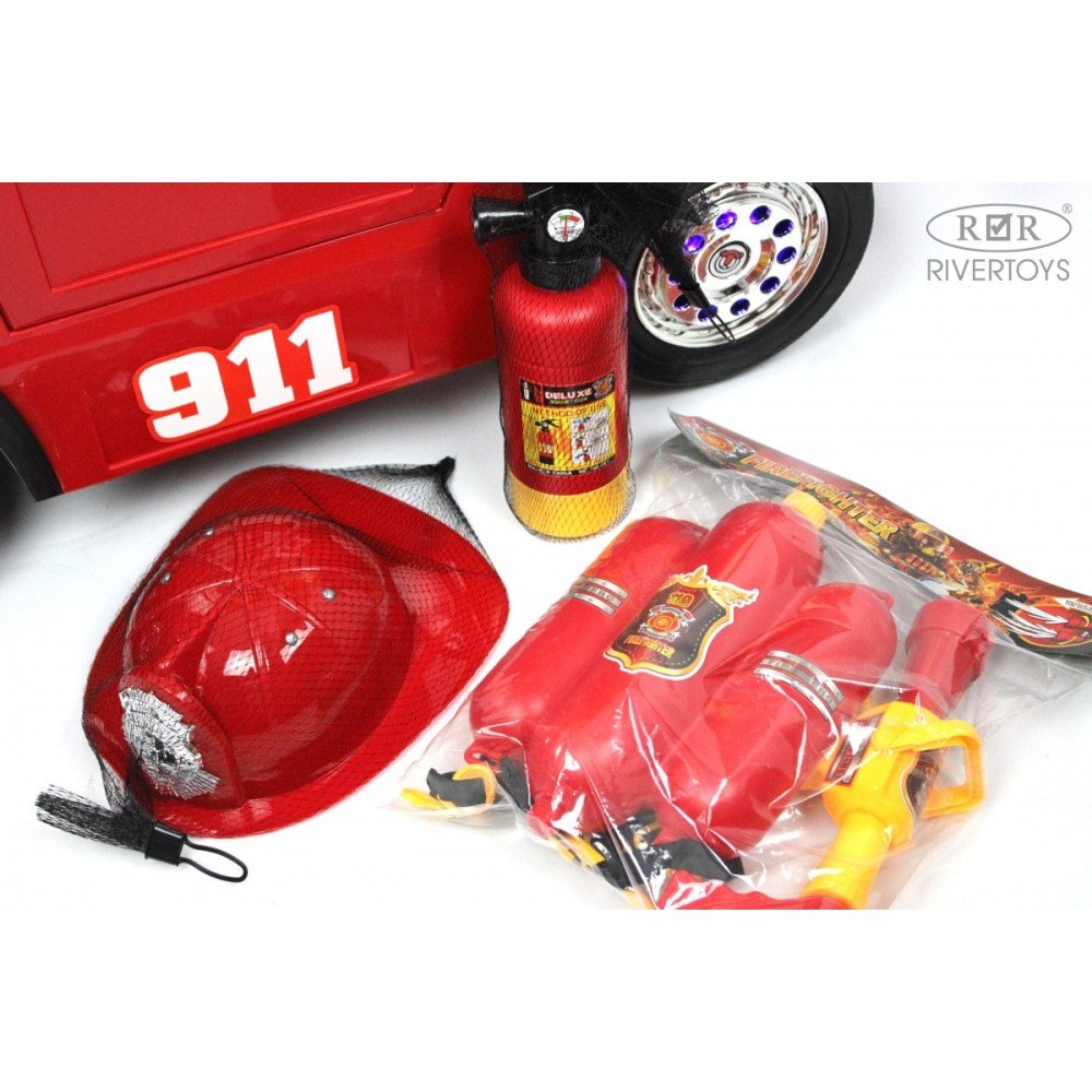 Детская пожарная машина A555AA красная, электрическая, с пультом