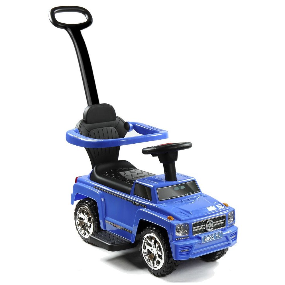 Детский толокар JY-Z08В синий с ручкой (RiverToys)