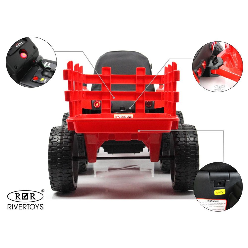 Детский электромобиль трактор H888HH красный