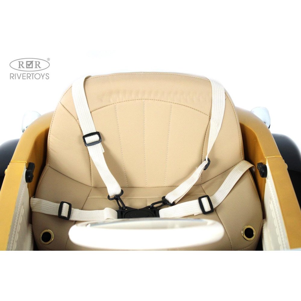 Электромобиль ретро X005XX черно-золотой, полный привод, с пультом