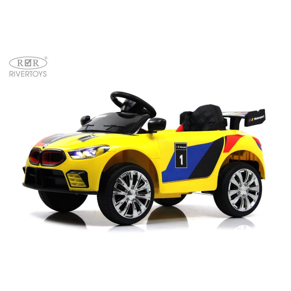 Электромобиль BMW F444FF желтый, маленьких габаритов
