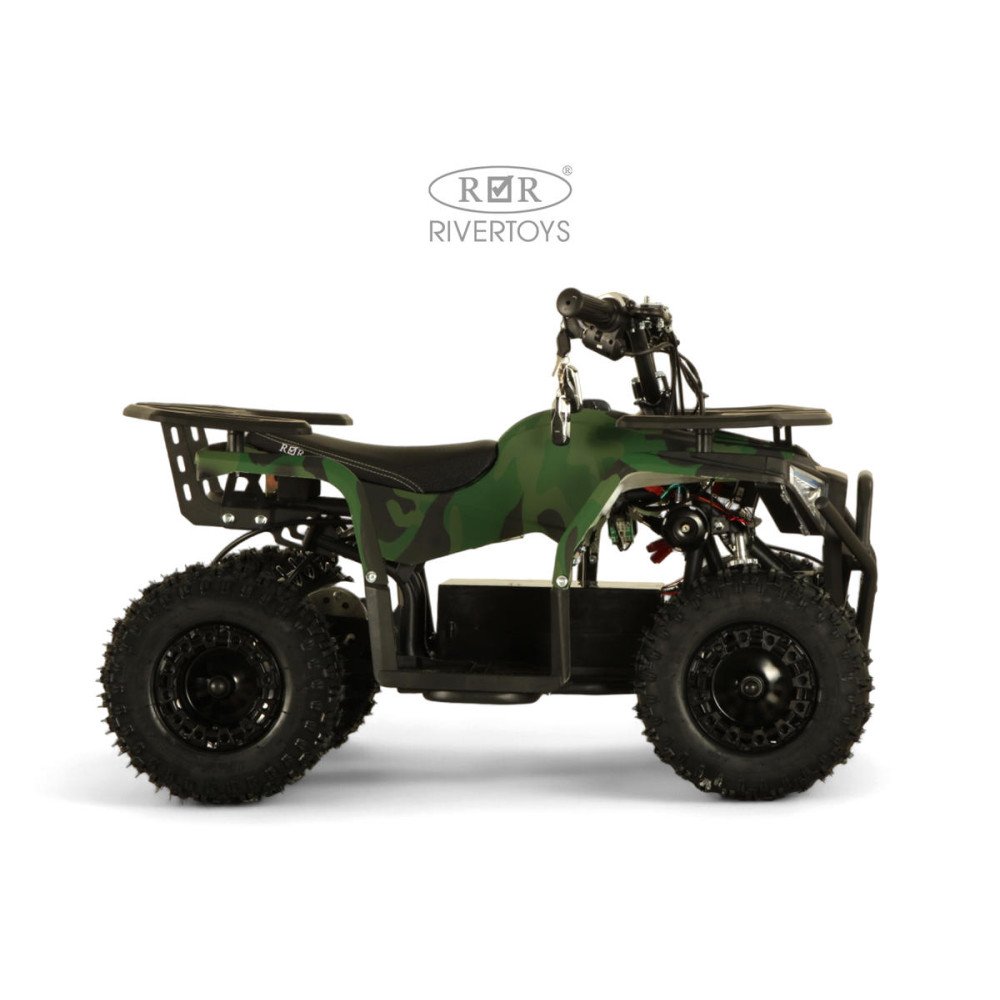 Детский электроквадроцикл MIKA зеленый камуфляж, максимальная скорость 20 км/ч