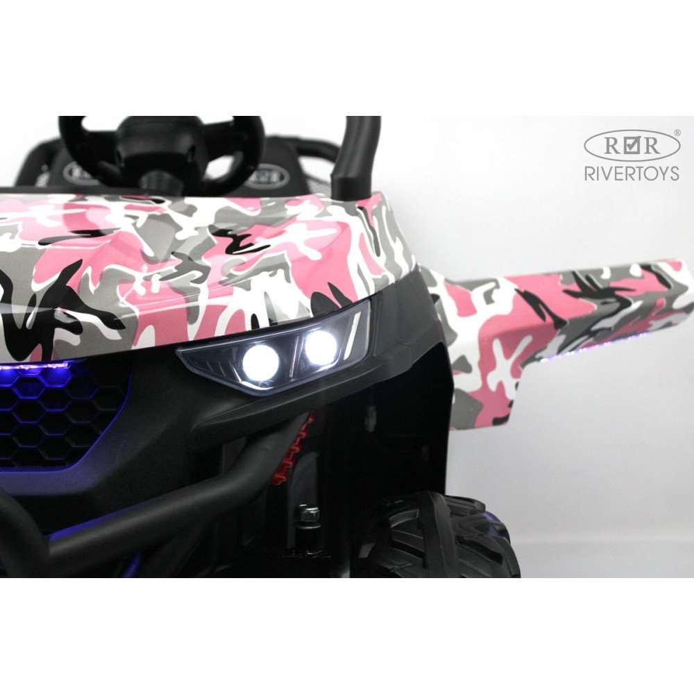 Детский электромобиль T777TT 4WD розовый камуфляж
