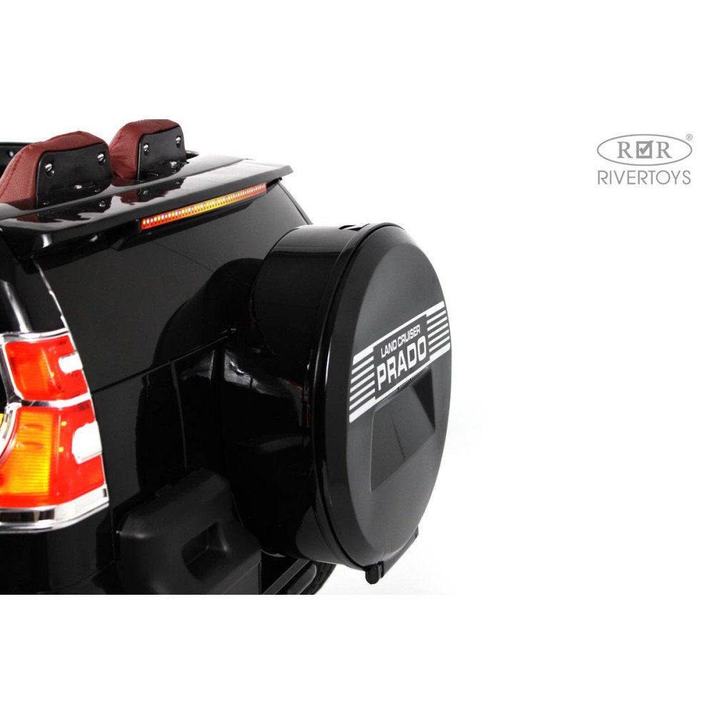 Электромобиль джип Toyota Prado М444БХ черный глянец