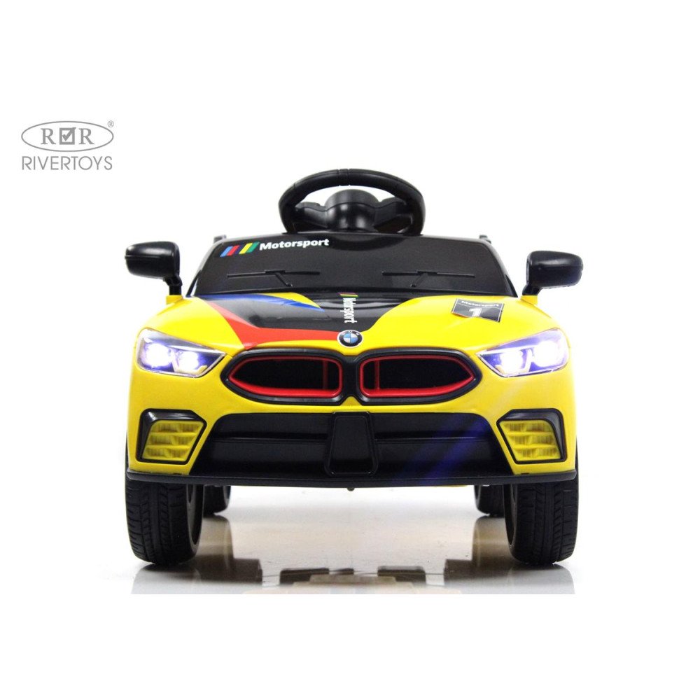 Электромобиль BMW F444FF желтый, маленьких габаритов