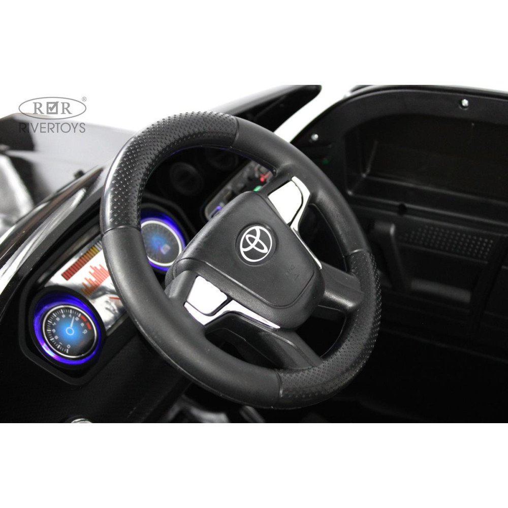 Электромобиль джип Toyota Prado М444БХ черный глянец