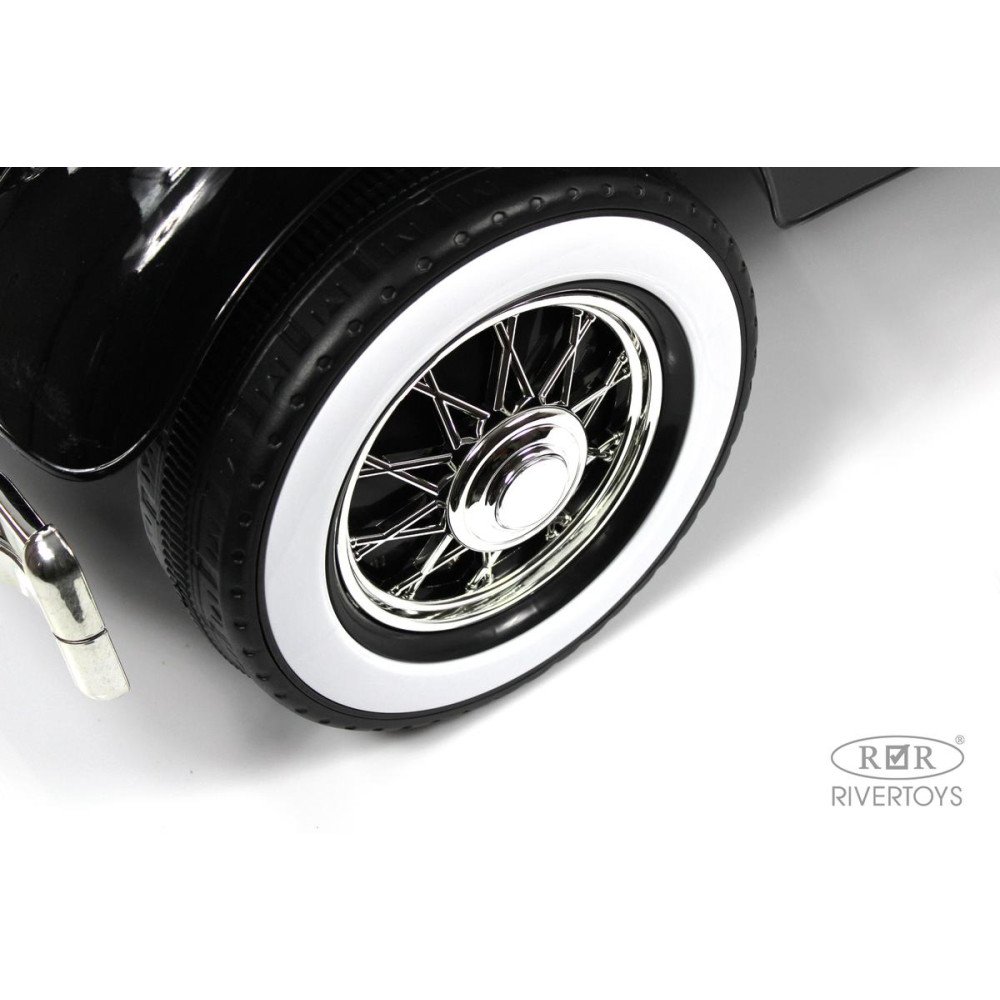 Детский электромобиль ретро X005XX черно-розовый