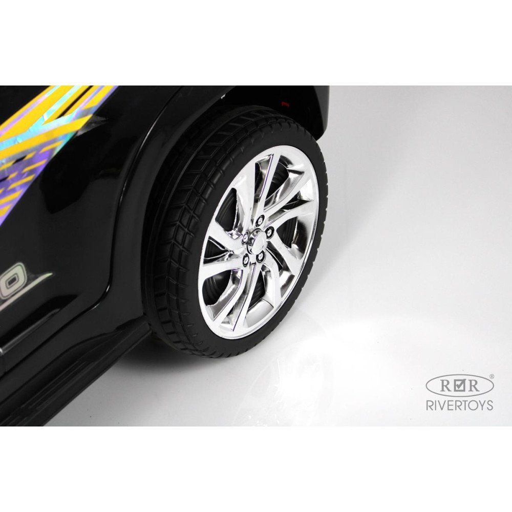 Электромобиль джип Toyota Prado М444БХ черный глянец