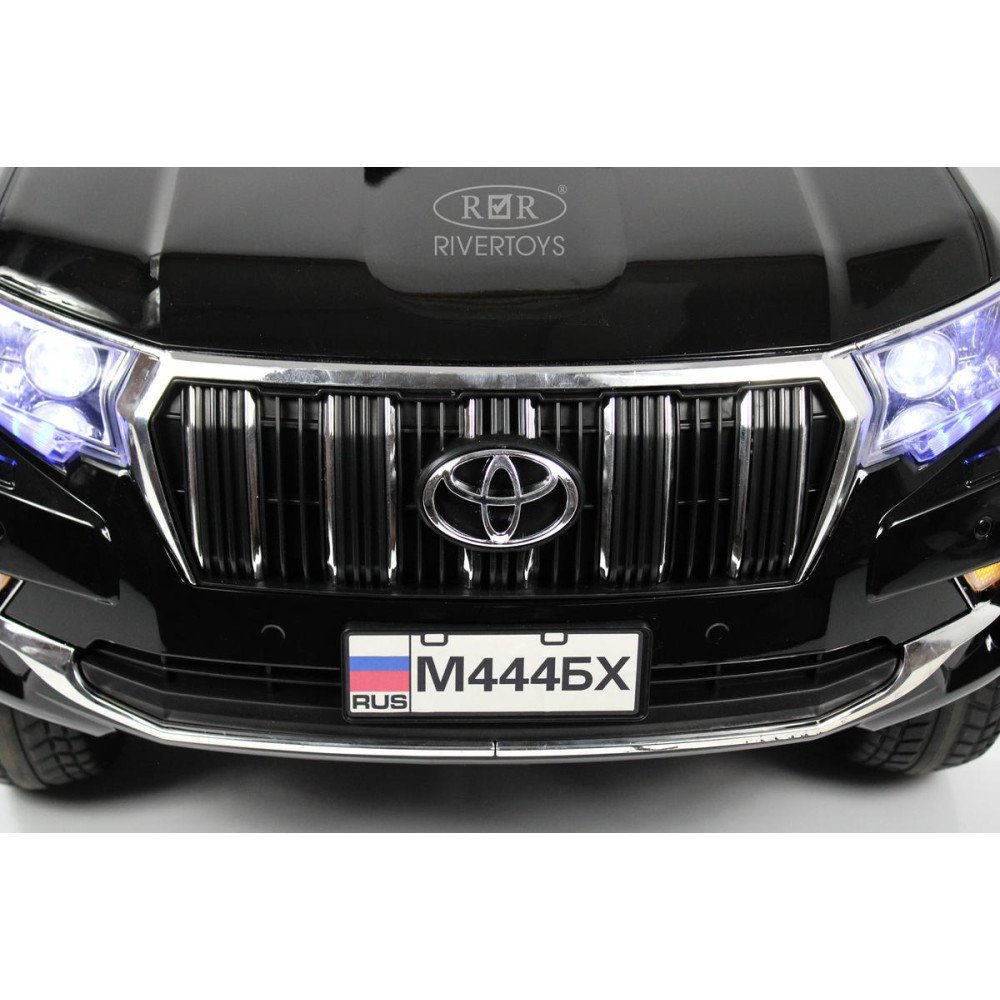 Электромобиль джип Toyota Prado М444БХ черный глянец