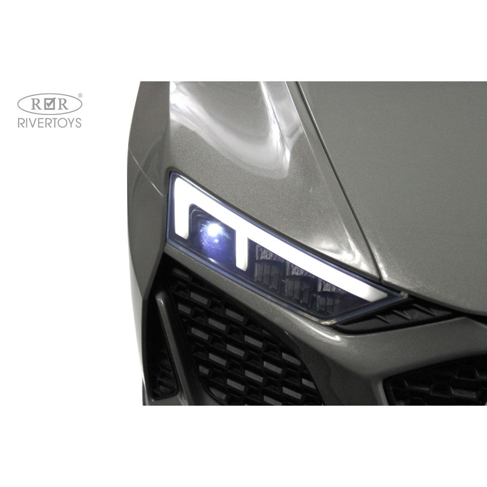 Электромобиль AUDI R8 (M333MM) серый, большой и мощный