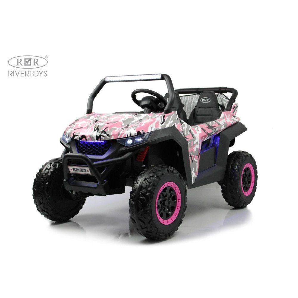 Детский электромобиль T777TT 4WD розовый камуфляж
