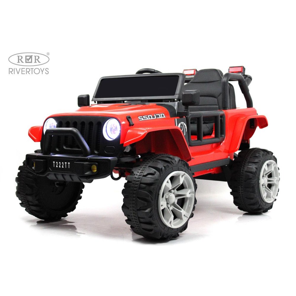 Электромобиль Jeep Wrangler T222TT 4WD красный